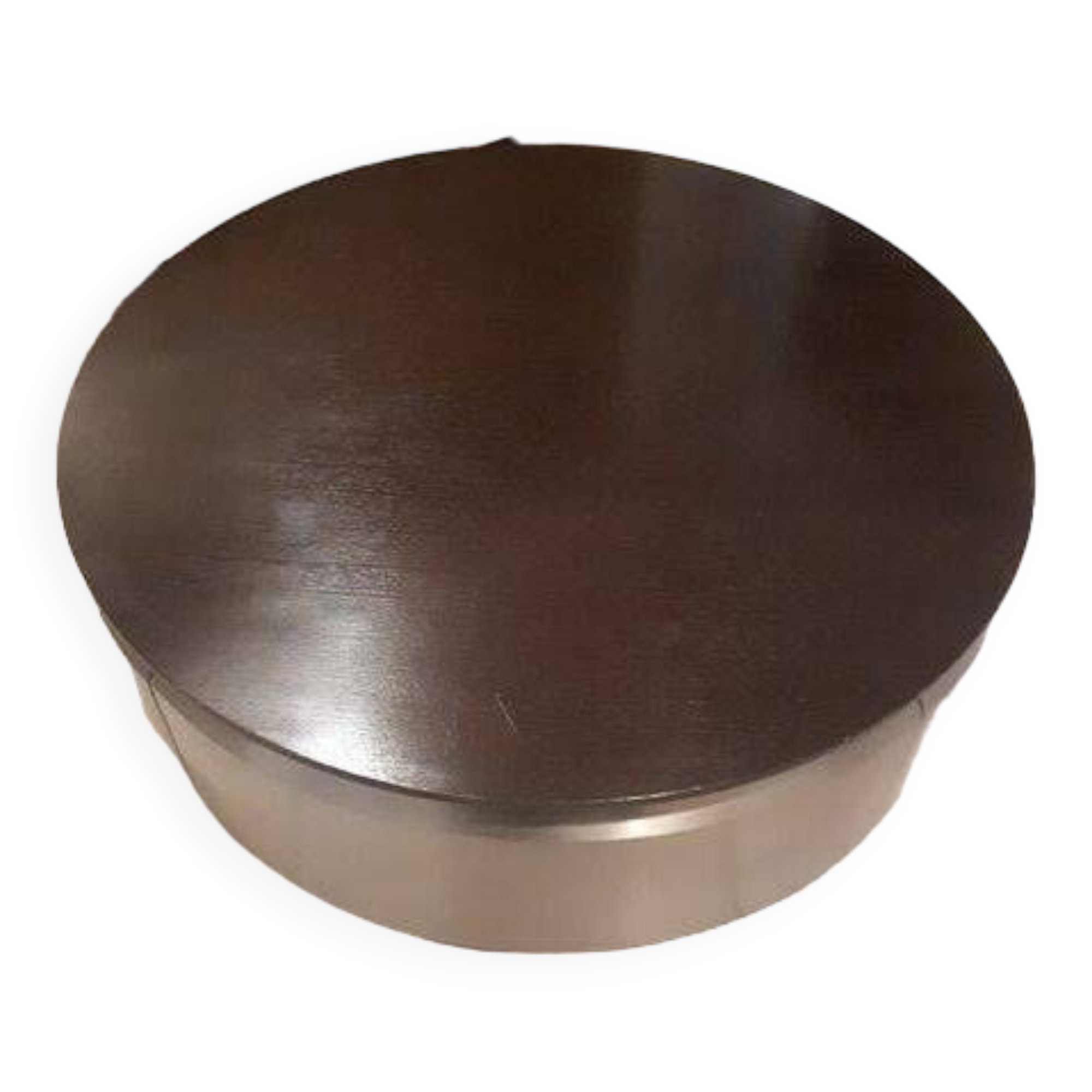 Design coffee table in brushed steel and wood