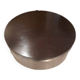 Design coffee table in brushed steel and wood