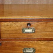 Victorian military commode in patinated walnut.