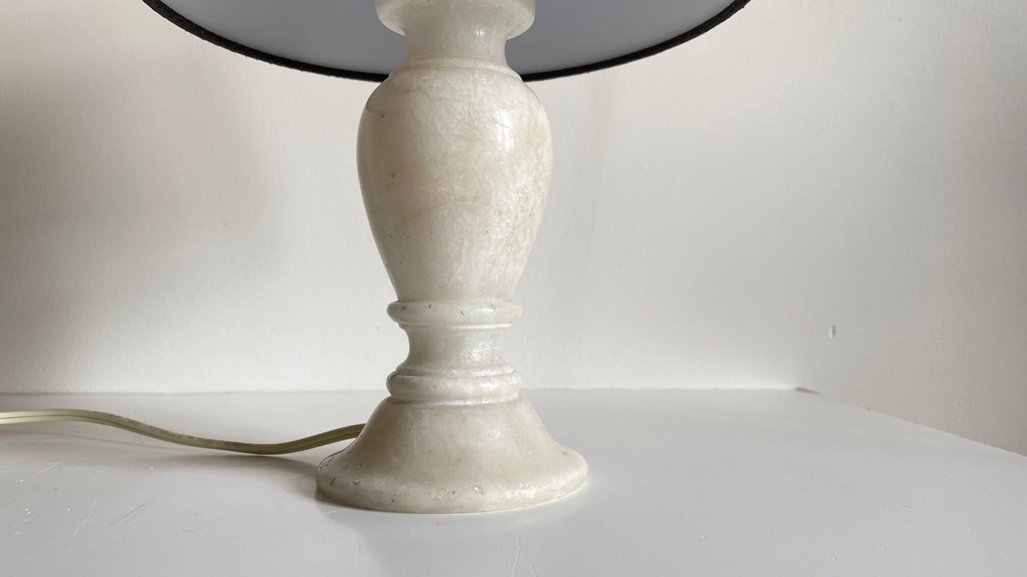 Lampe pieds en pierre d’albatre vintage