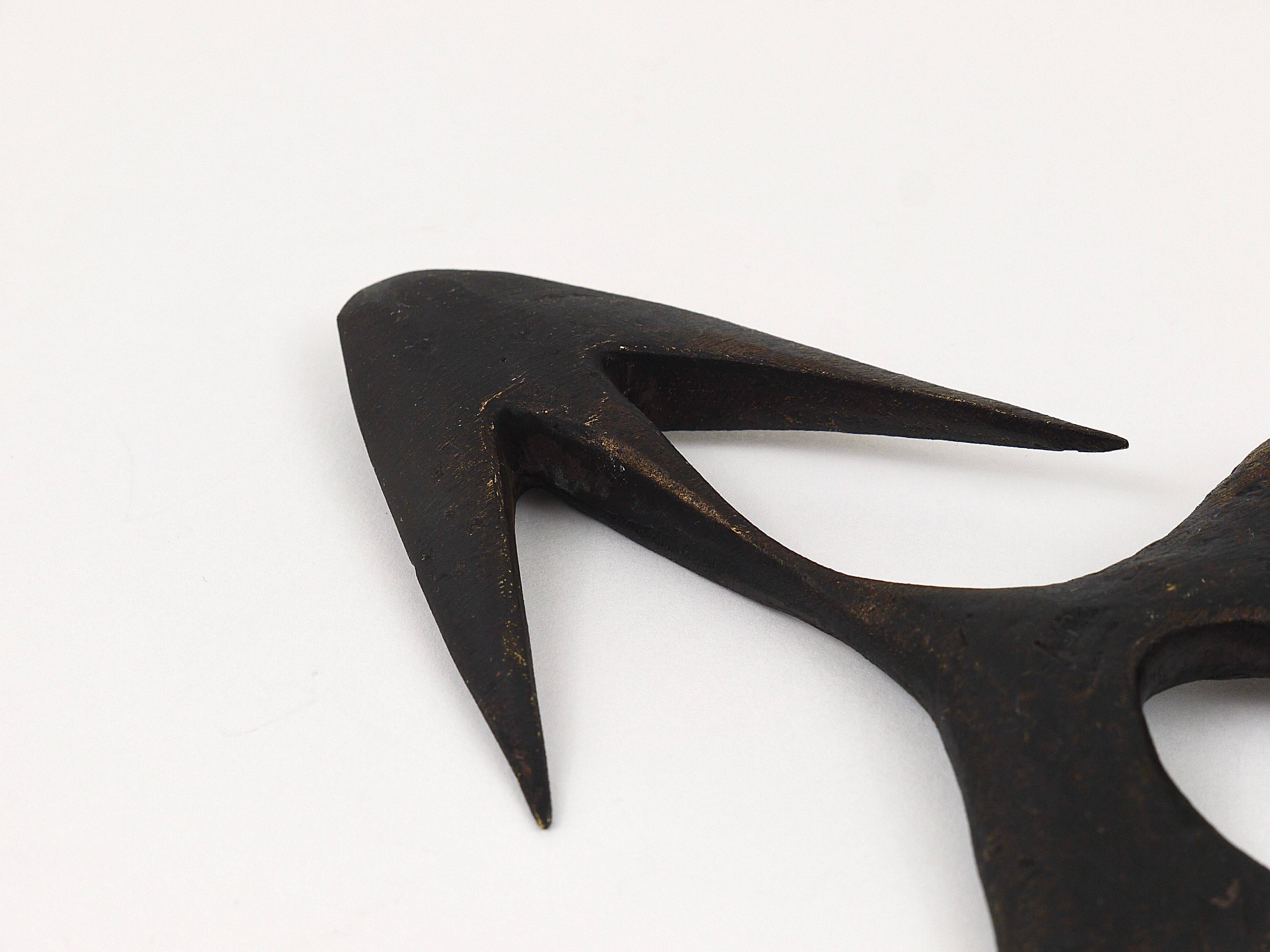 Carl Auböck Wall Sculpture Handmade Napoleon #4271, Brass, Austria