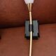Pair of vintage 50s brass and fluted plexiglass sconces