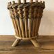 Cache pot en rotin vintage