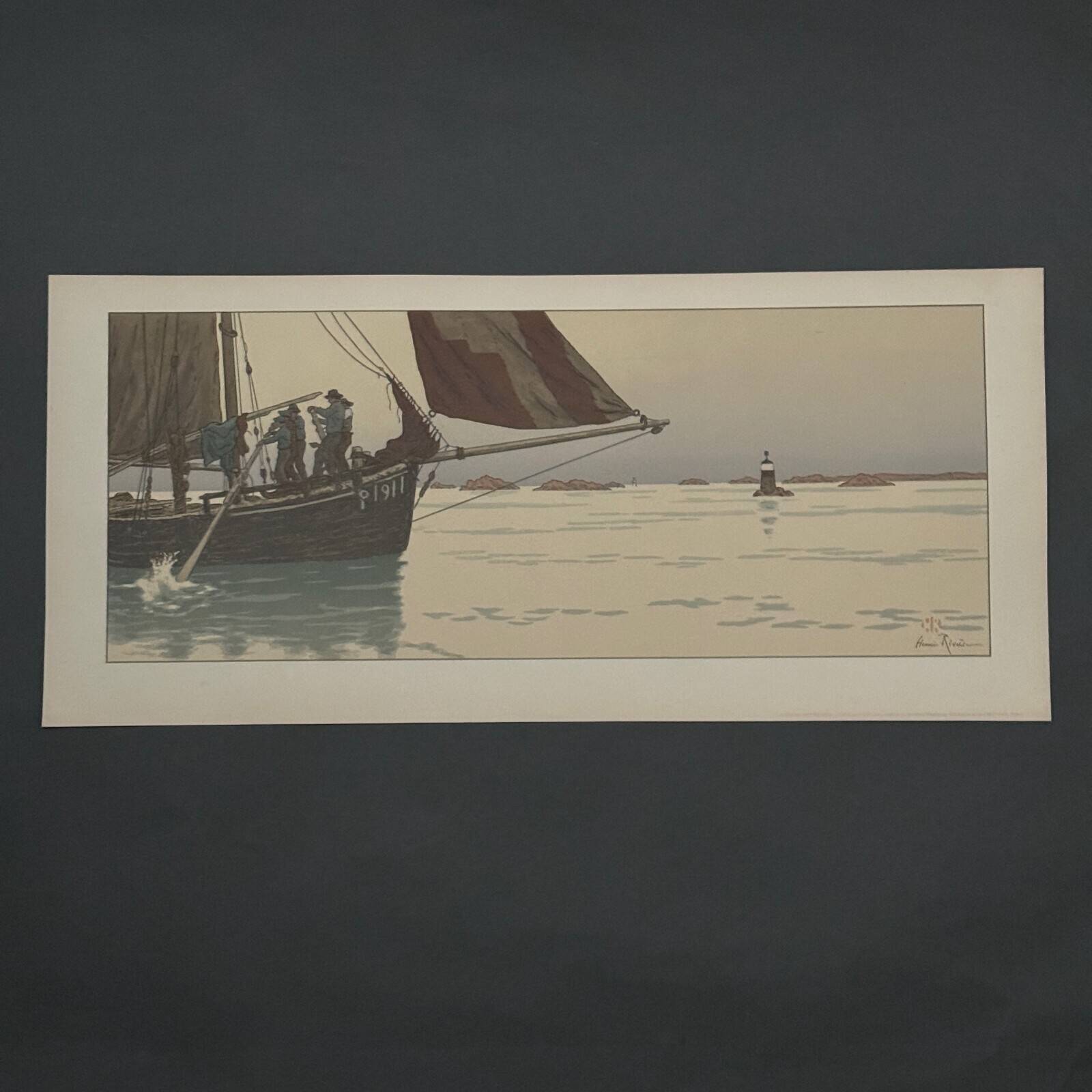 Lithograph by Henri Rivière The Enchantment of the Hours - The Calm Flat