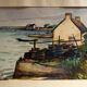André Duculty (1912-1990) Watercolor on paper "Locmariaquer, Morbihan, oyster farmer's house"