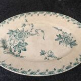 Assiette ancienne motif fleur de passiflore - terre de fer - GIEN