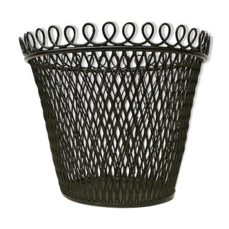 Cache pot en tôle déployée, vintage, design 1950