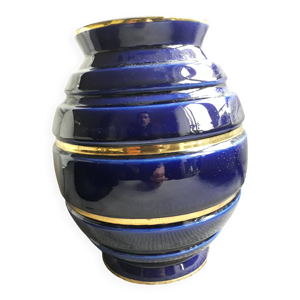 Grand vase vintage en - bleu