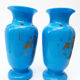 Pair of blue opaline vases