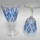 6 verres à eau VMC Reims Arlequin bleu