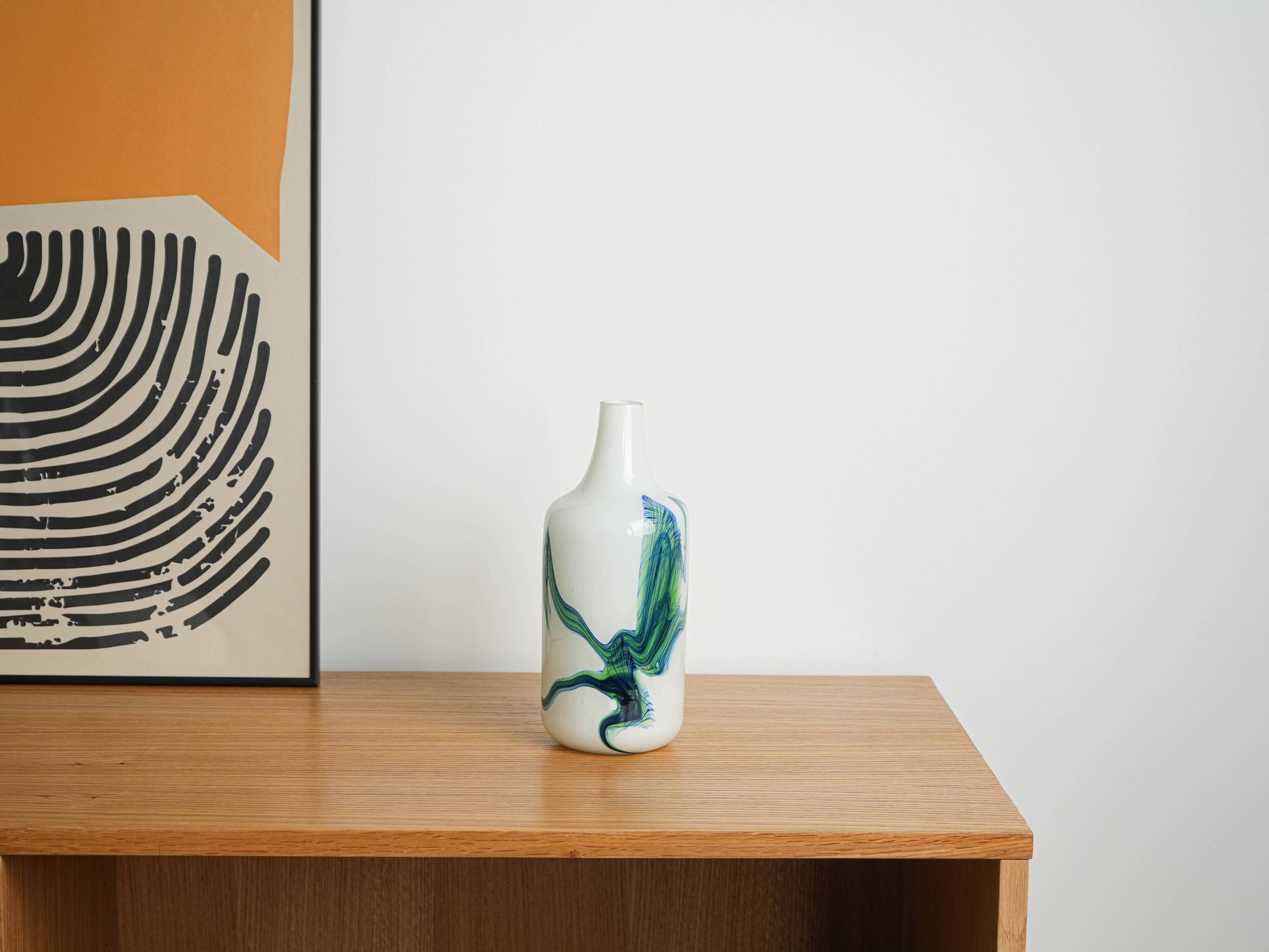Glass vase, Danish design, 1970s, made in Denmark