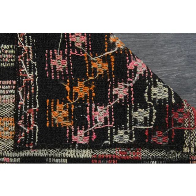 1970s Turkish Oushak Handmade Wool Cotton Brown Kilim Runner 81x172