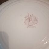 Vintage iron earthenware soup plate set
