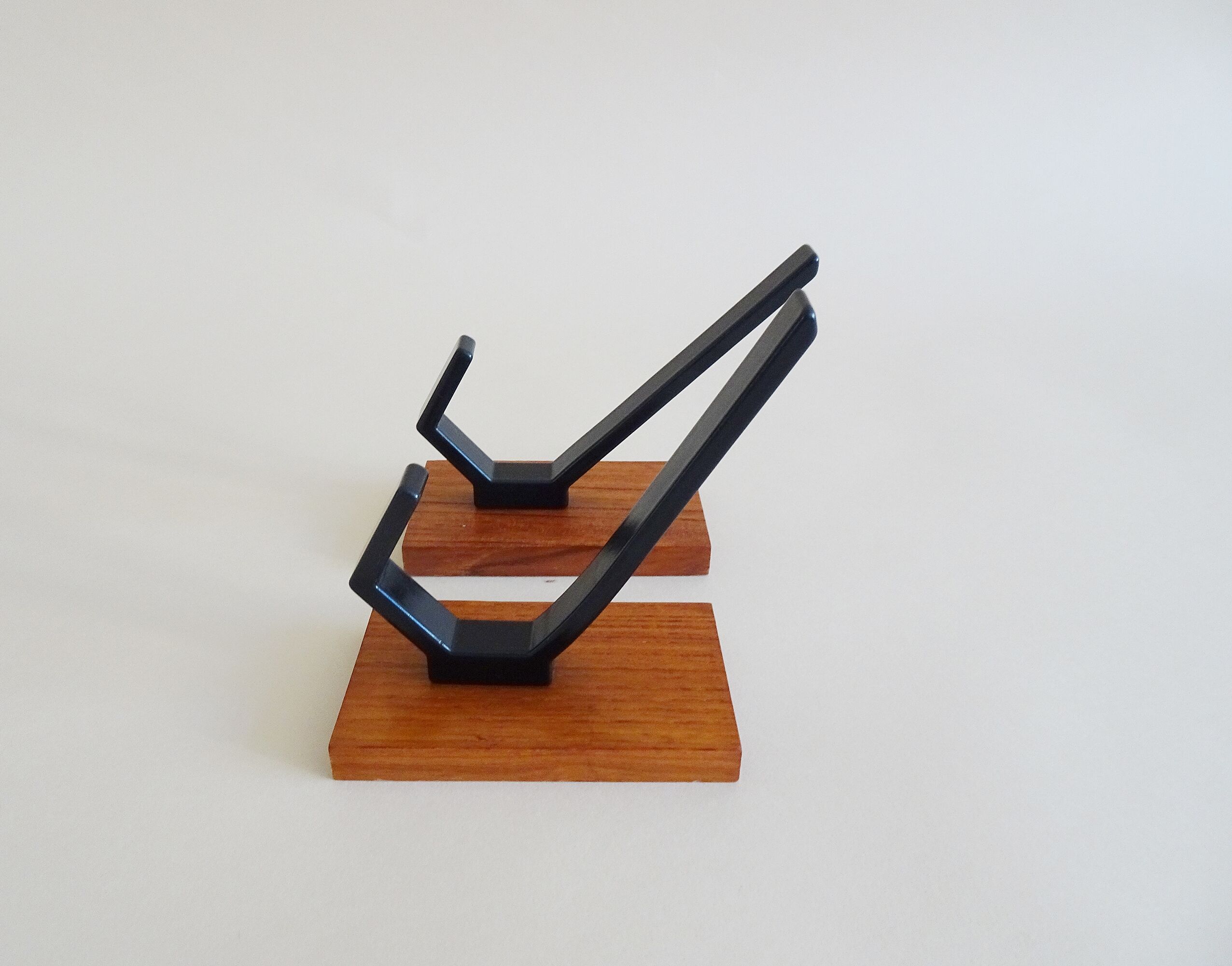 Vintage teak wall hooks, mid century coat hooks