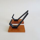 Vintage teak wall hooks, mid century coat hooks