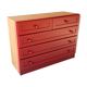 Commode pin massif rouge