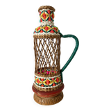 Vintage wicker and scoubidou carafe