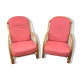 Pair of rattan chairs with cushions Audoux Minnet