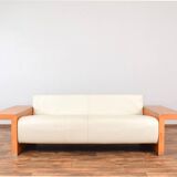 Italian Leather Sofa from Giorgetti, 1980s.