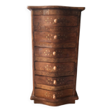 Meuble chiffonnier marqueterie ancien artisanal