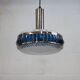 Vintage Chrome & Blue Pendant Lamp - 1970s Massive Belgium Lighting