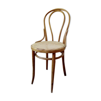 Chaise bistrot Thonet N°18 cannée en bois courbé