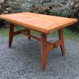 Vintage table René Gabriel in beech period reconstruction