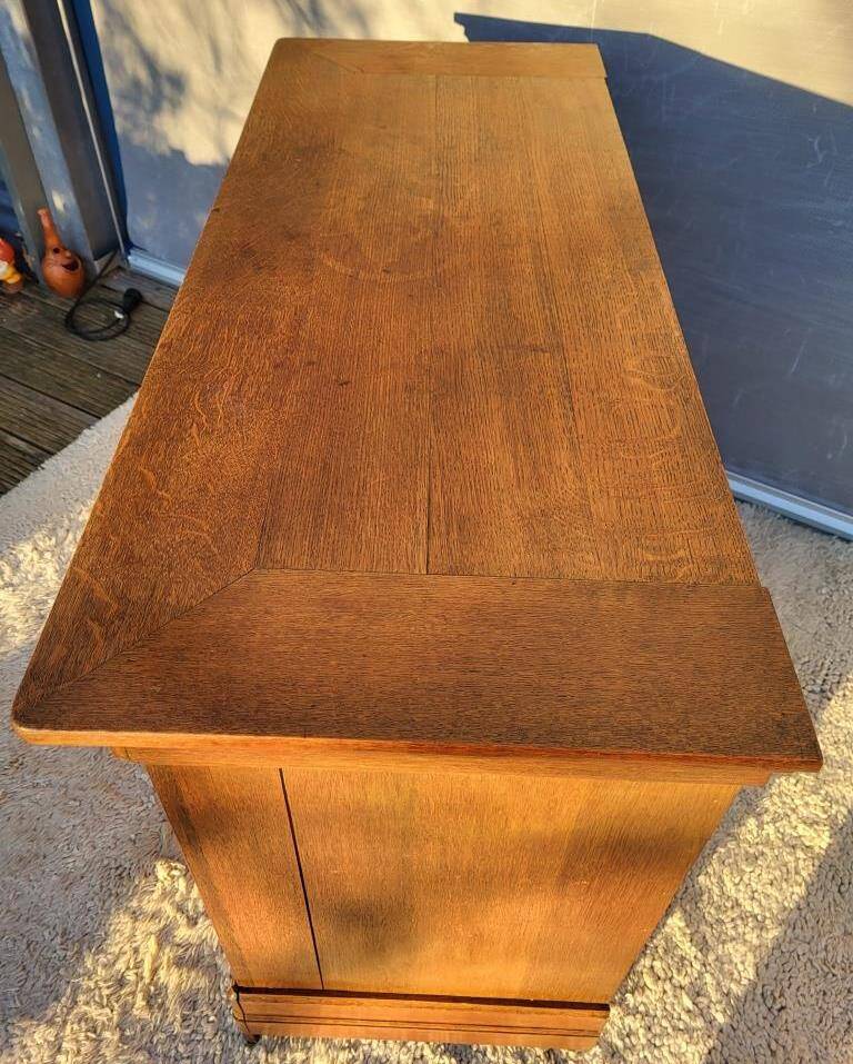 Louis-Philippe 19th century solid oak chest of 4 drawers