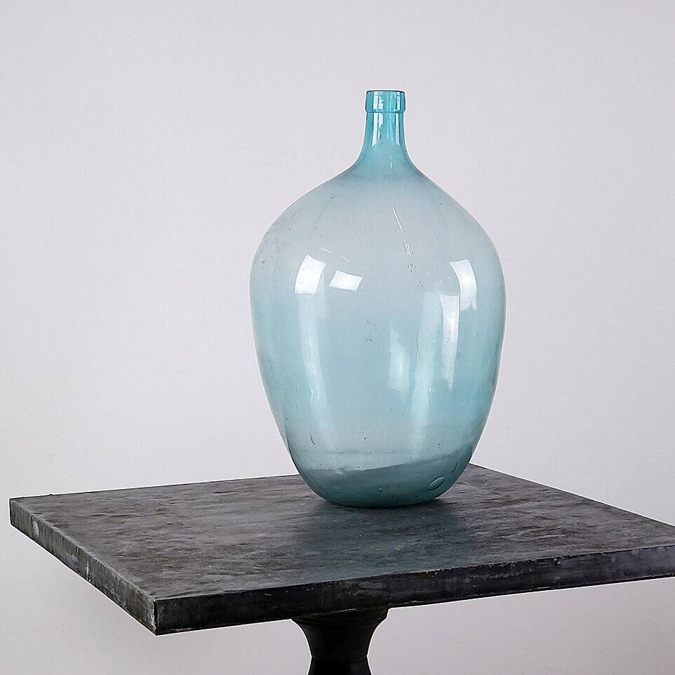 Vintage Turquoise Glass Bottle "Lady Jeanne" - France