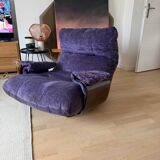 Line Roset Marsala purple velvet armchair