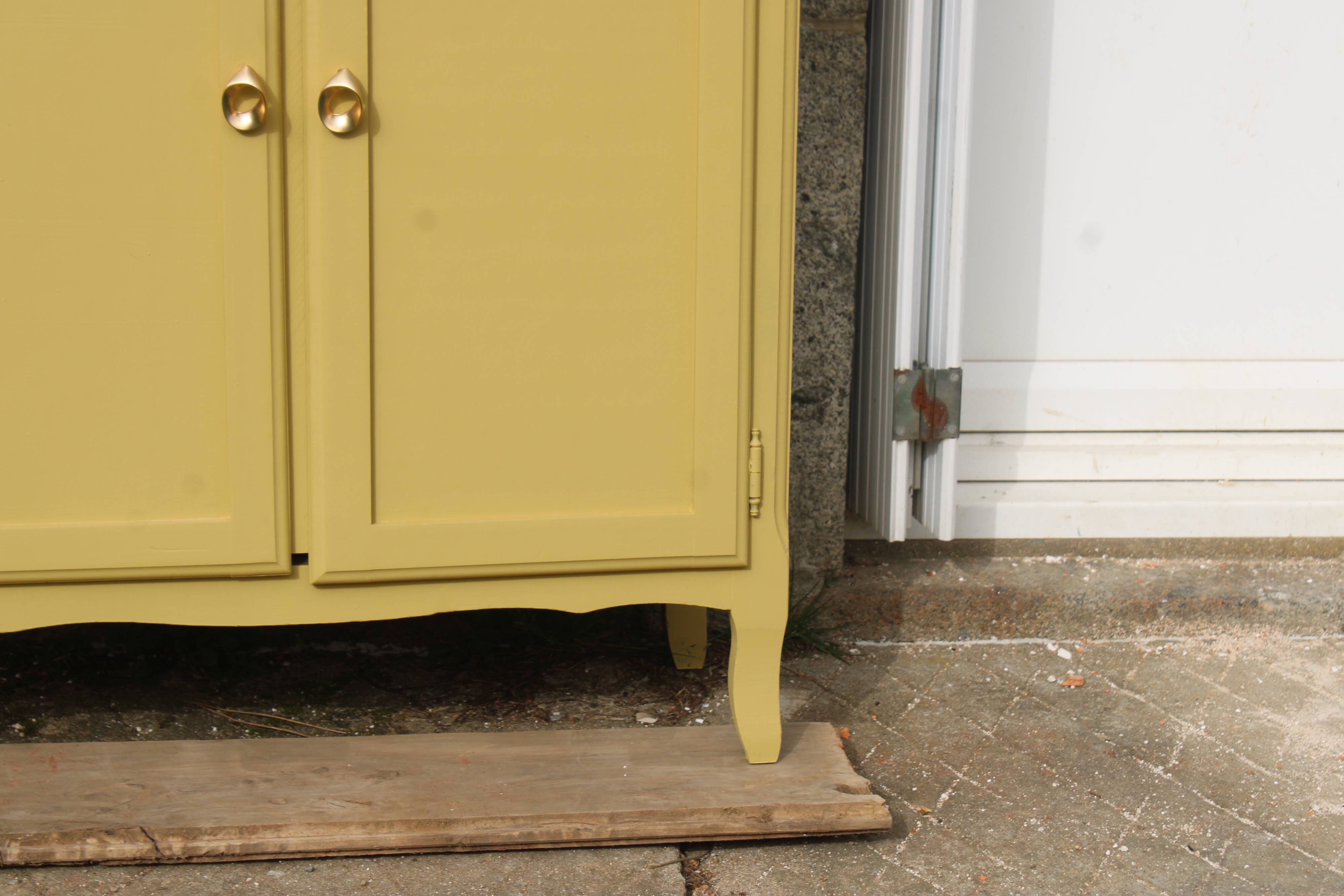 Renovated antique buffet – bright yellow