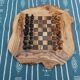 olive wood chess games, rustic handmade games