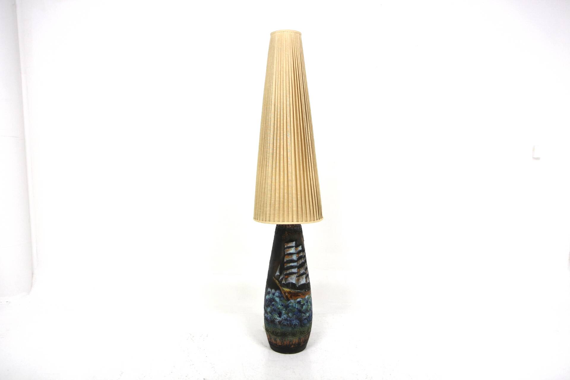 Scandinavian ceramic floor lamp, Ola Fihl, Tilgmans Keramik, Sweden, 1970