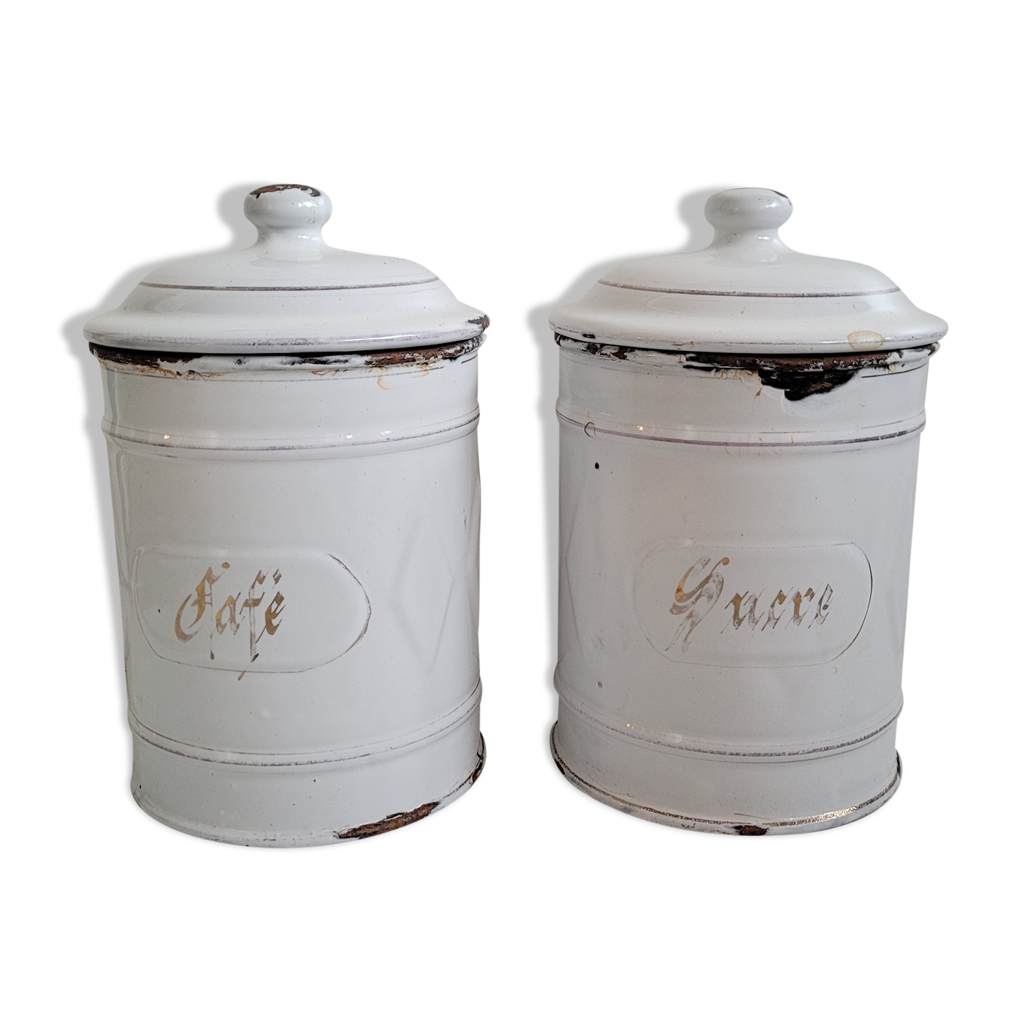 Duo pots kitchen enamelled sugar coffee
