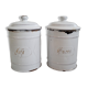 Duo pots kitchen enamelled sugar coffee