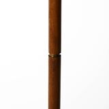 Lampadaire scandinave en chêne et laiton, années 50