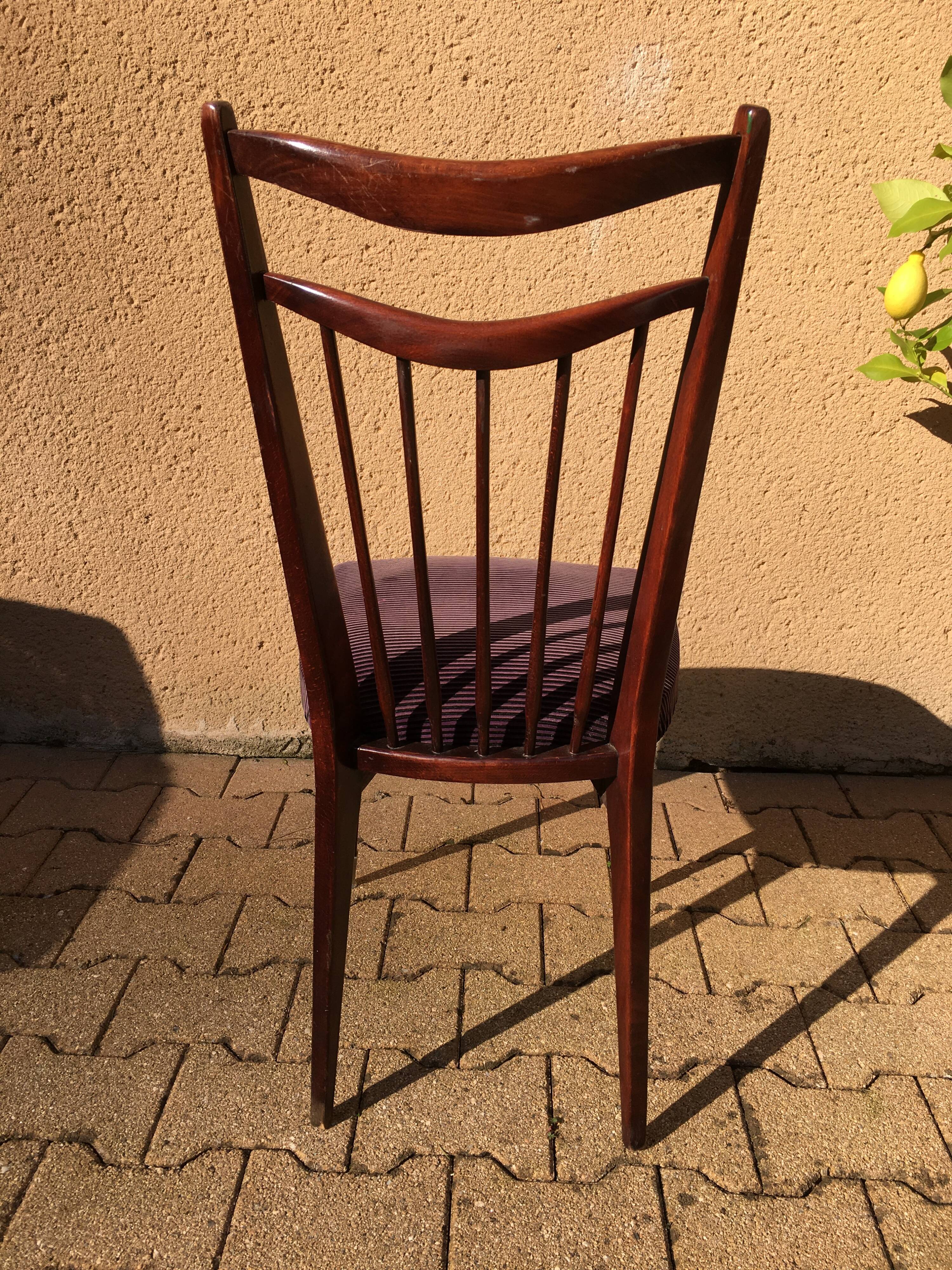Wooden and velvet chair