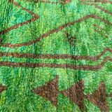 Green Beni Ouarain Berber rug with brown patterns, 1.45x1.10m