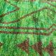 Green Beni Ouarain Berber rug with brown patterns, 1.45x1.10m