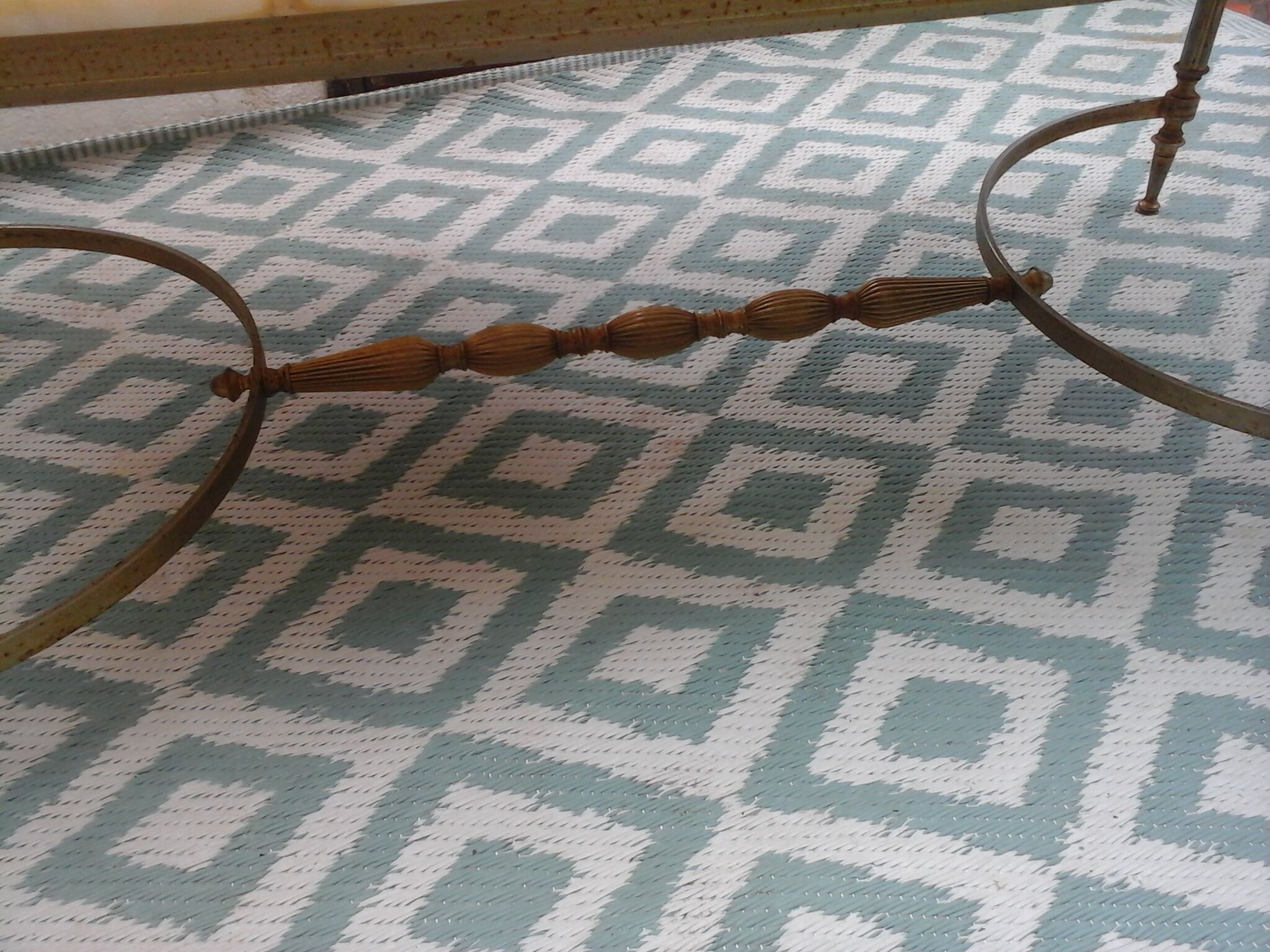 Marble and brass coffee table