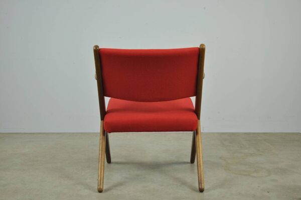 Fauteuil ciseaux danois classique vintage par Arne Hovmand Olsen en chêne, 1960
