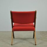 Classic Danish vintage scissor armchair by Arne Hovmand Olsen in OAK, 1960