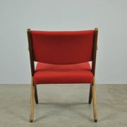 Classic Danish vintage scissor armchair by Arne Hovmand Olsen in OAK, 1960