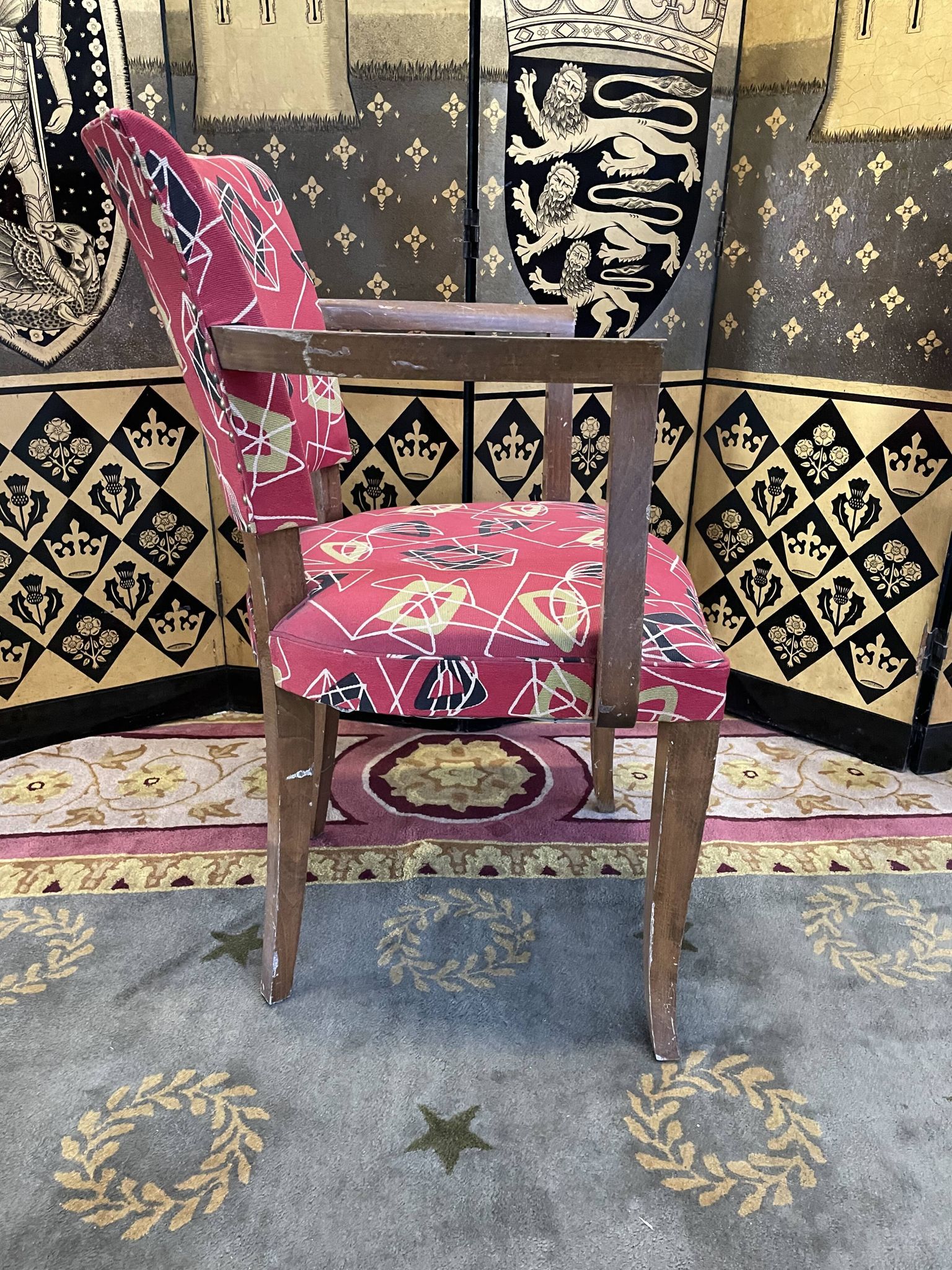 Suite of 4 armchairs bridges Art Deco style