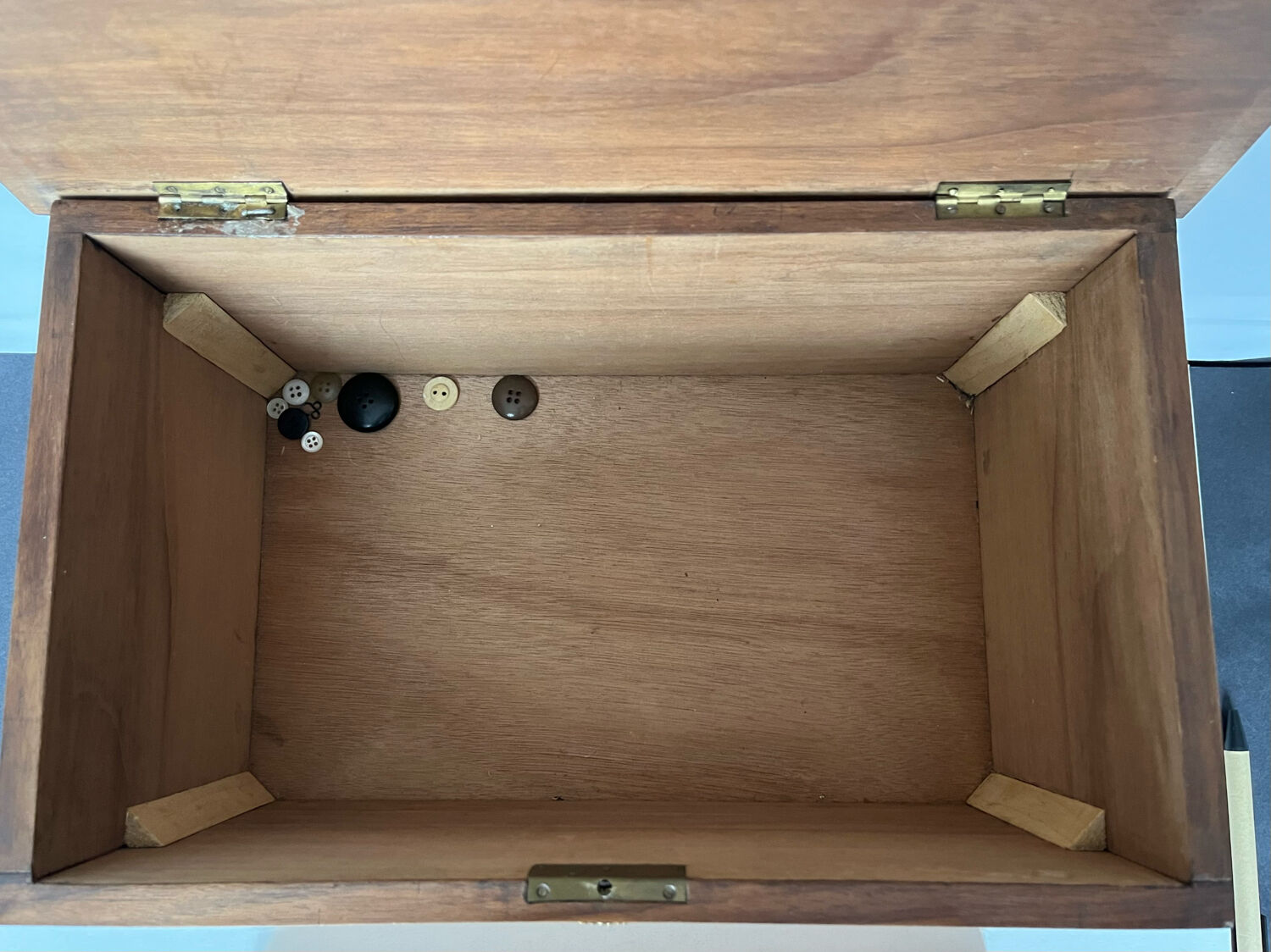 Antique wooden sewing box