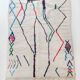 Moroccan Berber carpet azilal ecru with colorful patterns 232x162cm