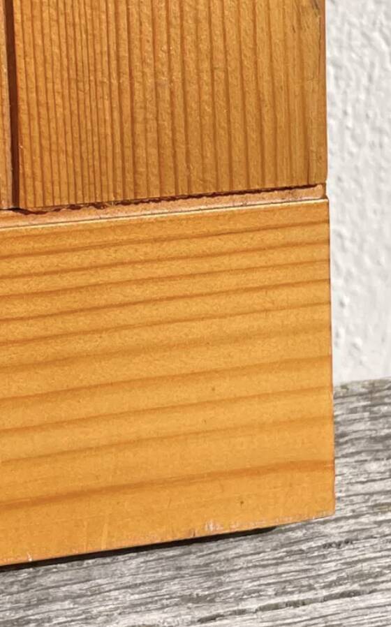 Wooden mirror, Maison Regain pine, 1980, 40x35