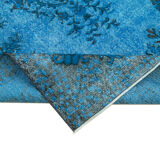 Hand-knotted contemporary oriental 1980s 171 cm x 303 cm blue carpet