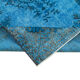 Hand-knotted contemporary oriental 1980s 171 cm x 303 cm blue carpet
