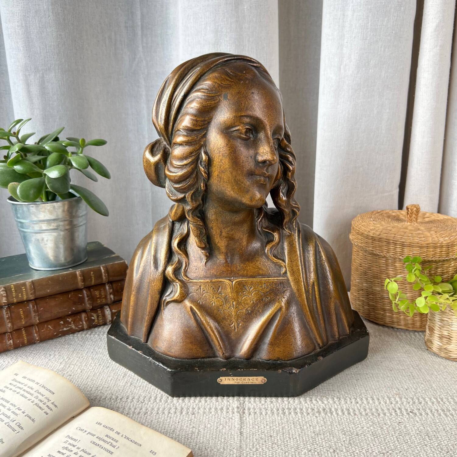 Ancient bust of a woman “INNOCENCE” by Cipriani